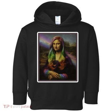 Rainbow Mona Lisa Art Painting Toddler Hoodie