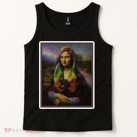 Rainbow Mona Lisa Art Painting Tank Top thumb 2