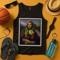 Rainbow Mona Lisa Art Painting Tank Top thumb 4