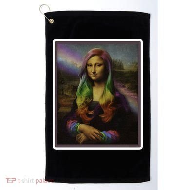 Rainbow Mona Lisa Art Painting Golf Towel