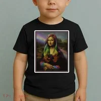 Rainbow Mona Lisa Art Painting Toddler T-Shirt thumb 2