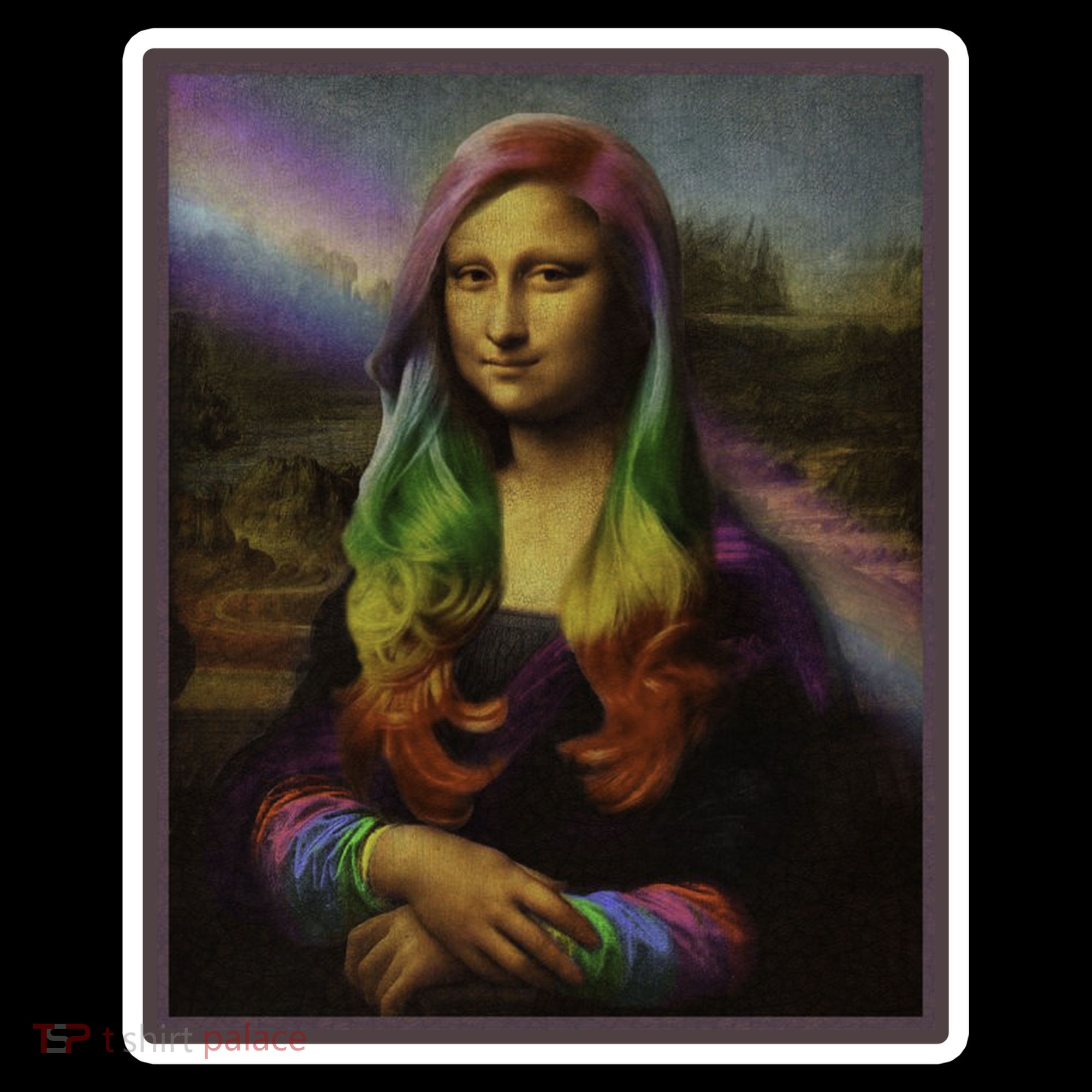 Rainbow Mona Lisa Art Painting Visor
