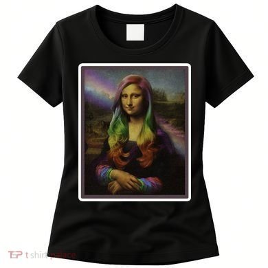 Rainbow Mona Lisa Art Painting Women's T-Shirt