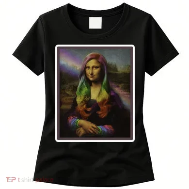 Rainbow Mona Lisa Art Painting Women's T-Shirt