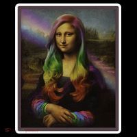 Rainbow Mona Lisa Art Painting Kids Sweatshirt thumb 2