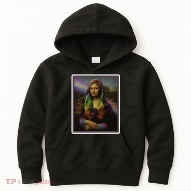 Rainbow Mona Lisa Art Painting Kids Hoodie