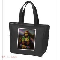 Rainbow Mona Lisa Art Painting Tote Bag thumb 3