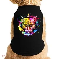Rainbow Paint Hipster DJ Cat Doggie Tank thumb 0
