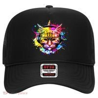 Rainbow Paint Hipster DJ Cat Hat thumb 0