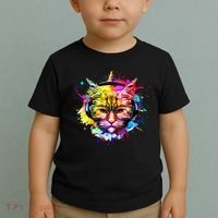 Rainbow Paint Hipster DJ Cat Toddler T-Shirt thumb 2