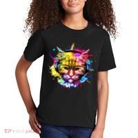 Rainbow Paint Hipster DJ Cat Kids T-Shirt thumb 2