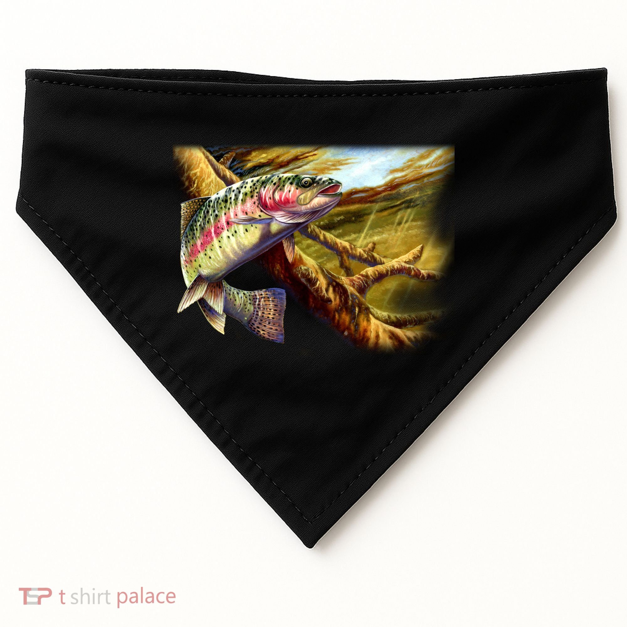 Rainbow Trout Fishing USA-Made Doggie Bandana