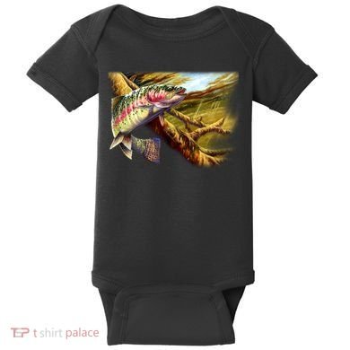 Rainbow Trout Fishing Baby Bodysuit