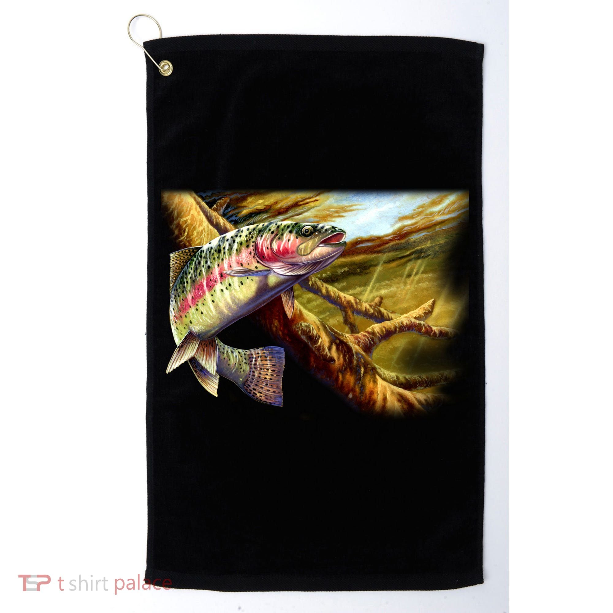 Rainbow Trout Fishing Golf Towel