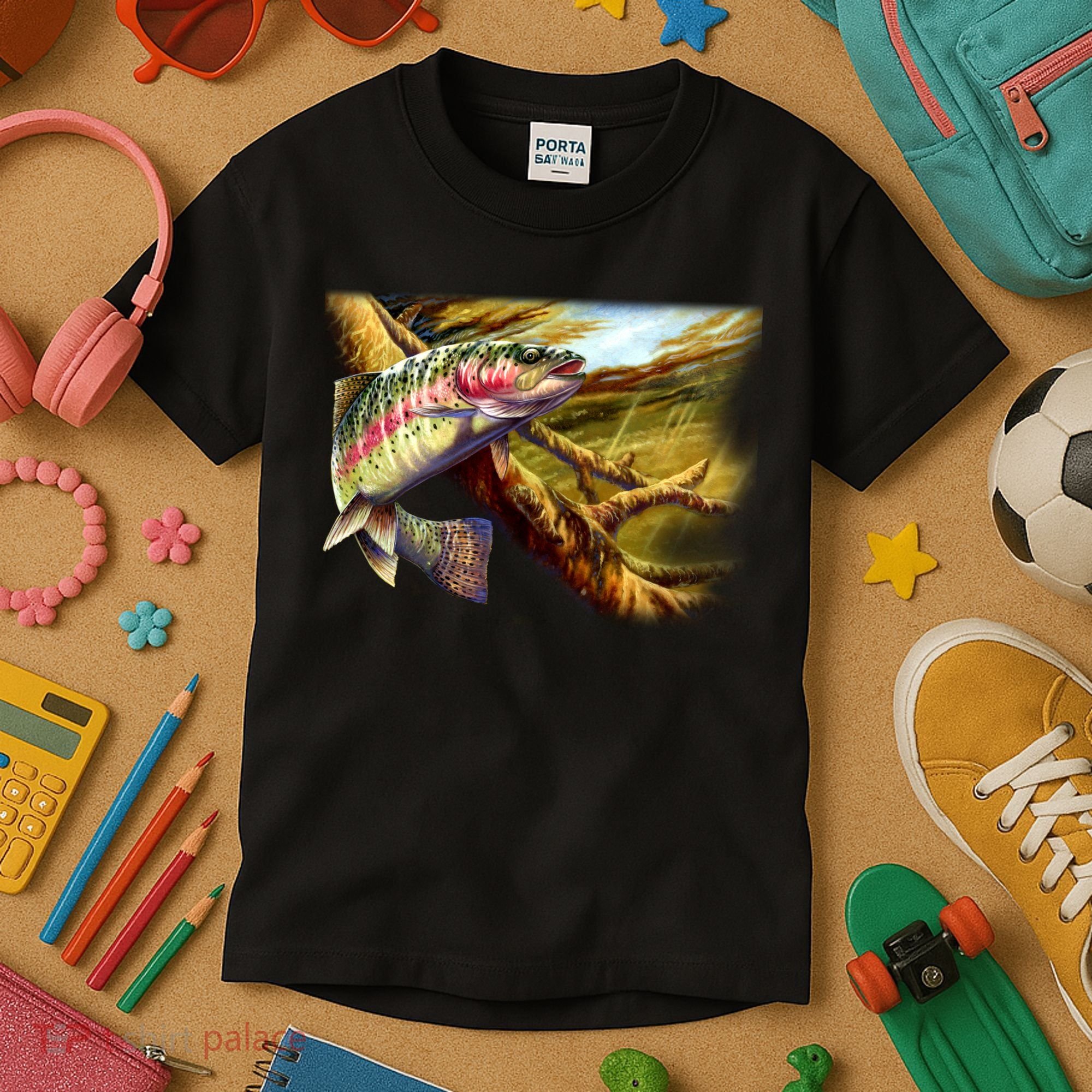 Rainbow Trout Fishing Kids T-Shirt