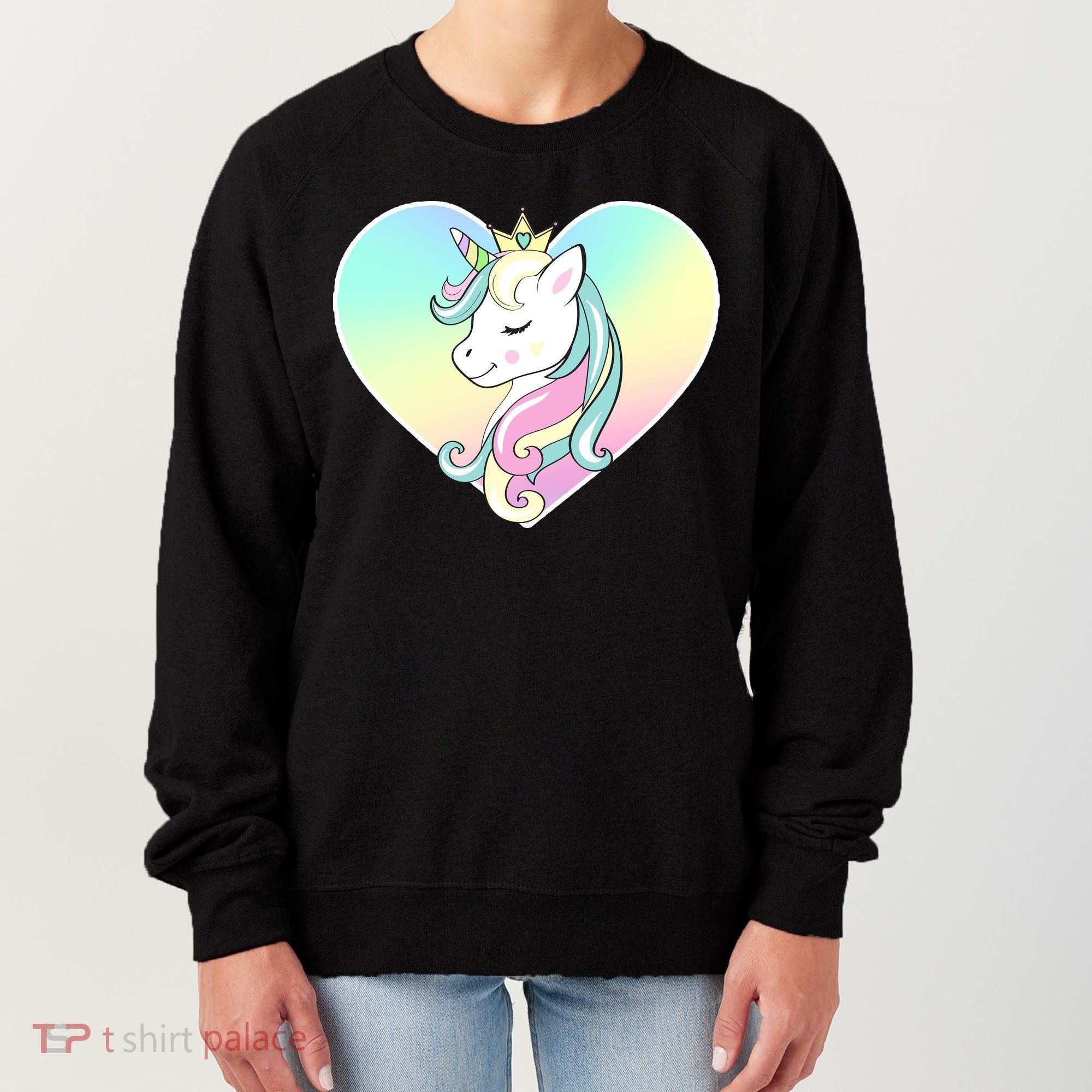 Rainbow Unicorn Heart Women's Sweatshirt