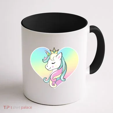 Rainbow Unicorn Heart Coffee Mug back