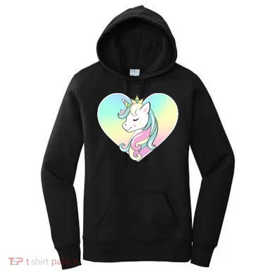 Rainbow Unicorn Heart Women's Hoodie