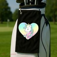Rainbow Unicorn Heart Golf Towel thumb 2