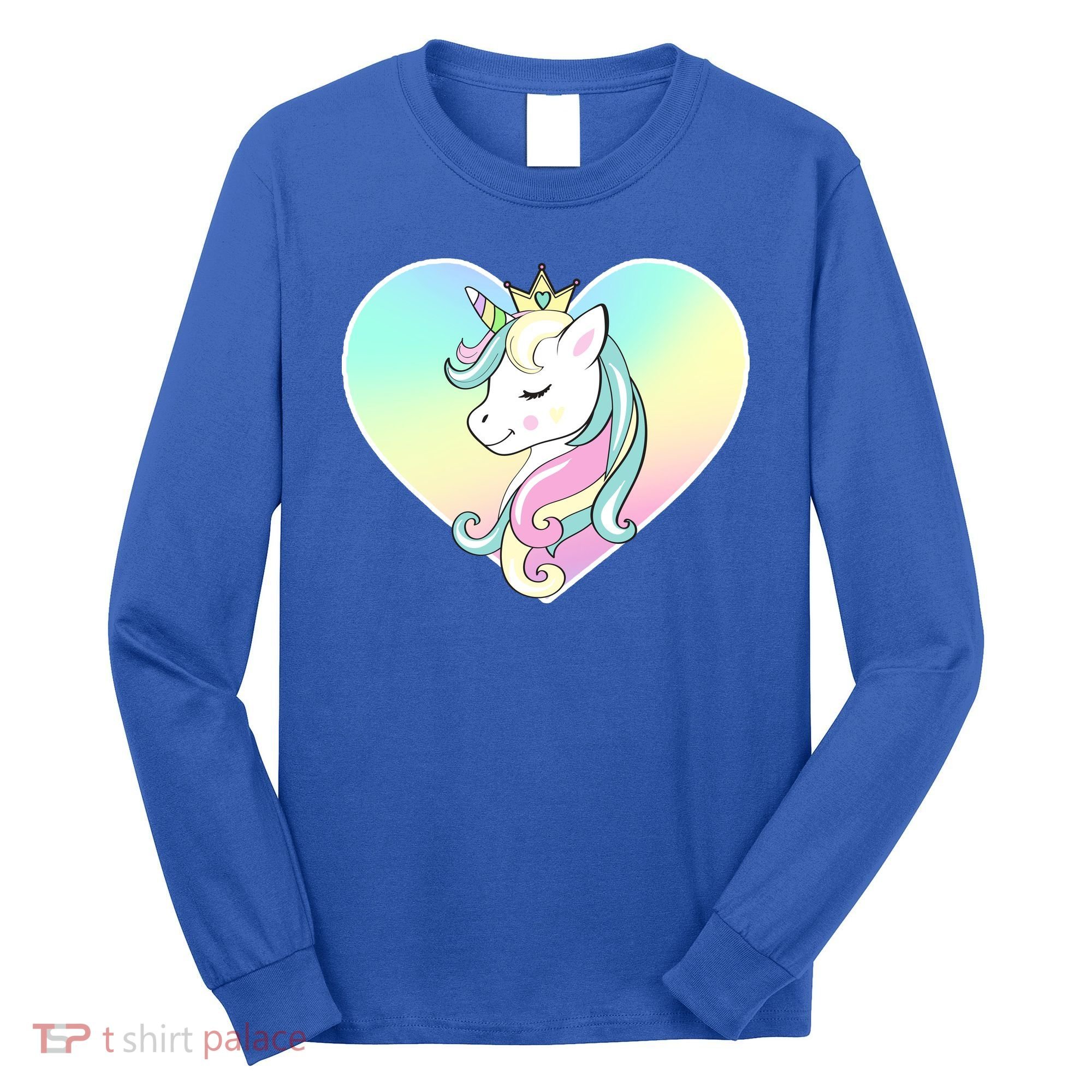 Rainbow Unicorn Heart Long Sleeve Shirt