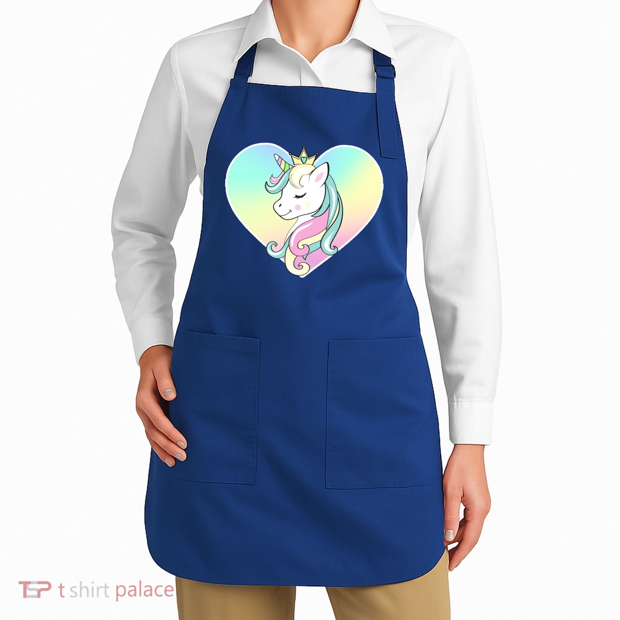 Rainbow Unicorn Heart Apron