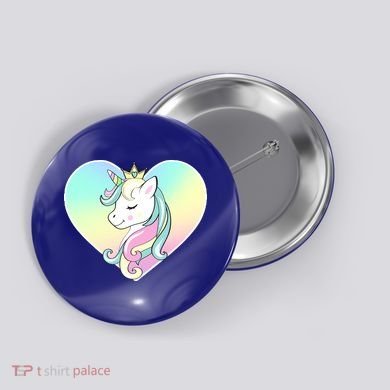 Rainbow Unicorn Heart Button
