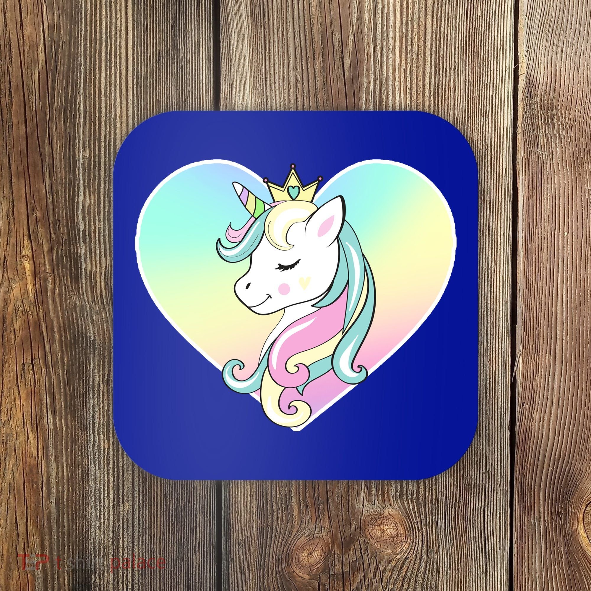 Rainbow Unicorn Heart Coaster