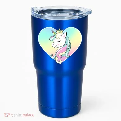 Rainbow Unicorn Heart Tumbler