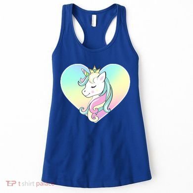Rainbow Unicorn Heart Women's Tank Top