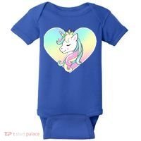 Rainbow Unicorn Heart Baby Bodysuit thumb 0