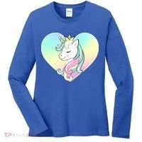 Rainbow Unicorn Heart Women's Long Sleeve Shirt thumb 0