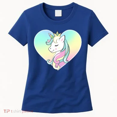 Rainbow Unicorn Heart Women's T-Shirt