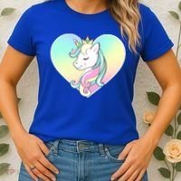Rainbow Unicorn Heart Women's T-Shirt thumb 2