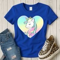 Rainbow Unicorn Heart Women's T-Shirt thumb 3