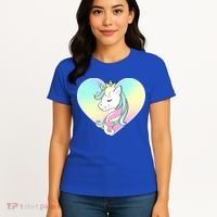 Rainbow Unicorn Heart Women's T-Shirt thumb 4