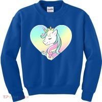 Rainbow Unicorn Heart Kids Sweatshirt thumb 0