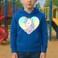 Rainbow Unicorn Heart Kids Hoodie thumb 2