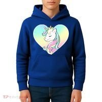 Rainbow Unicorn Heart Kids Hoodie thumb 4