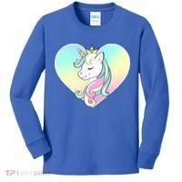 Rainbow Unicorn Heart Kids Long Sleeve Shirt thumb 0