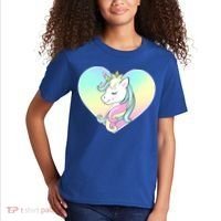 Rainbow Unicorn Heart Kids T-Shirt thumb 2