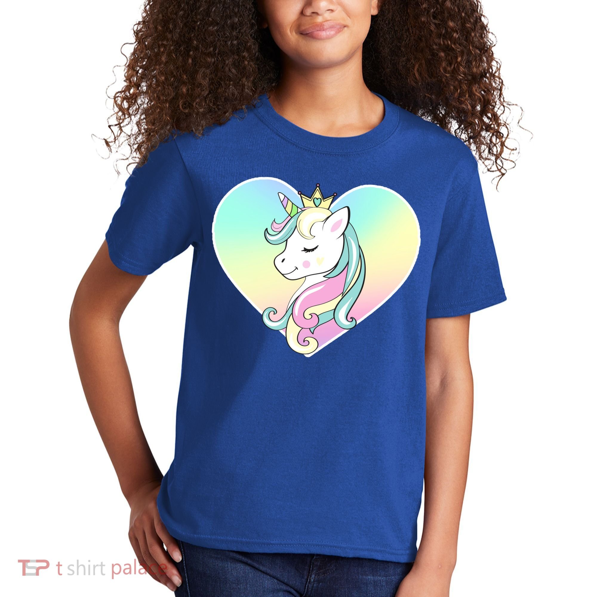 Rainbow Unicorn Heart Kids T-Shirt