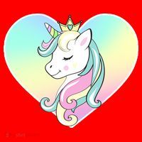 Rainbow Unicorn Heart Santa Hat thumb 1