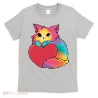Rainbow Valentine Kitten T-Shirt thumb 0