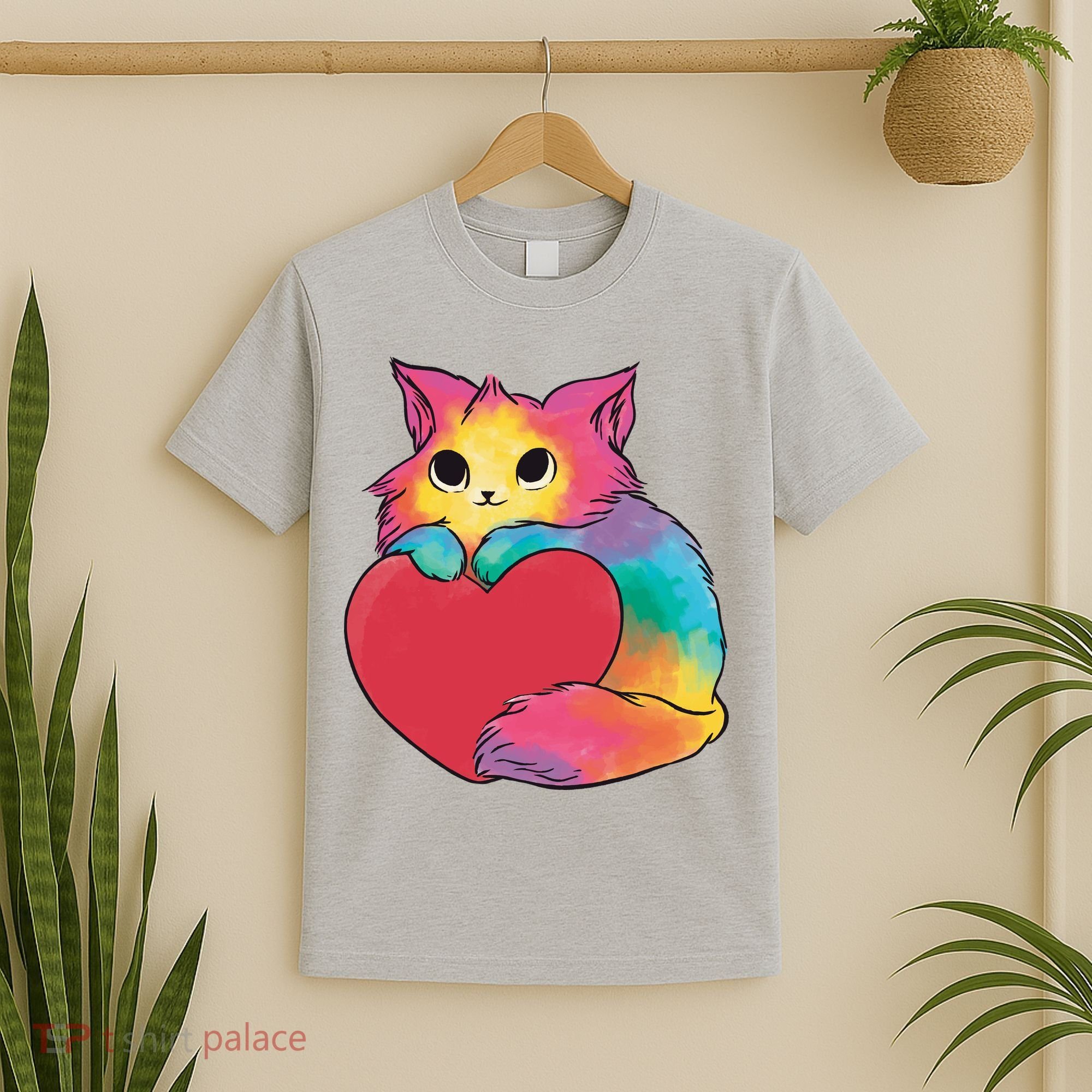 Rainbow Valentine Kitten T-Shirt