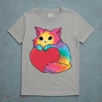Rainbow Valentine Kitten T-Shirt thumb 5