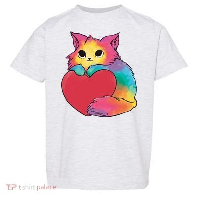 Rainbow Valentine Kitten Toddler T-Shirt