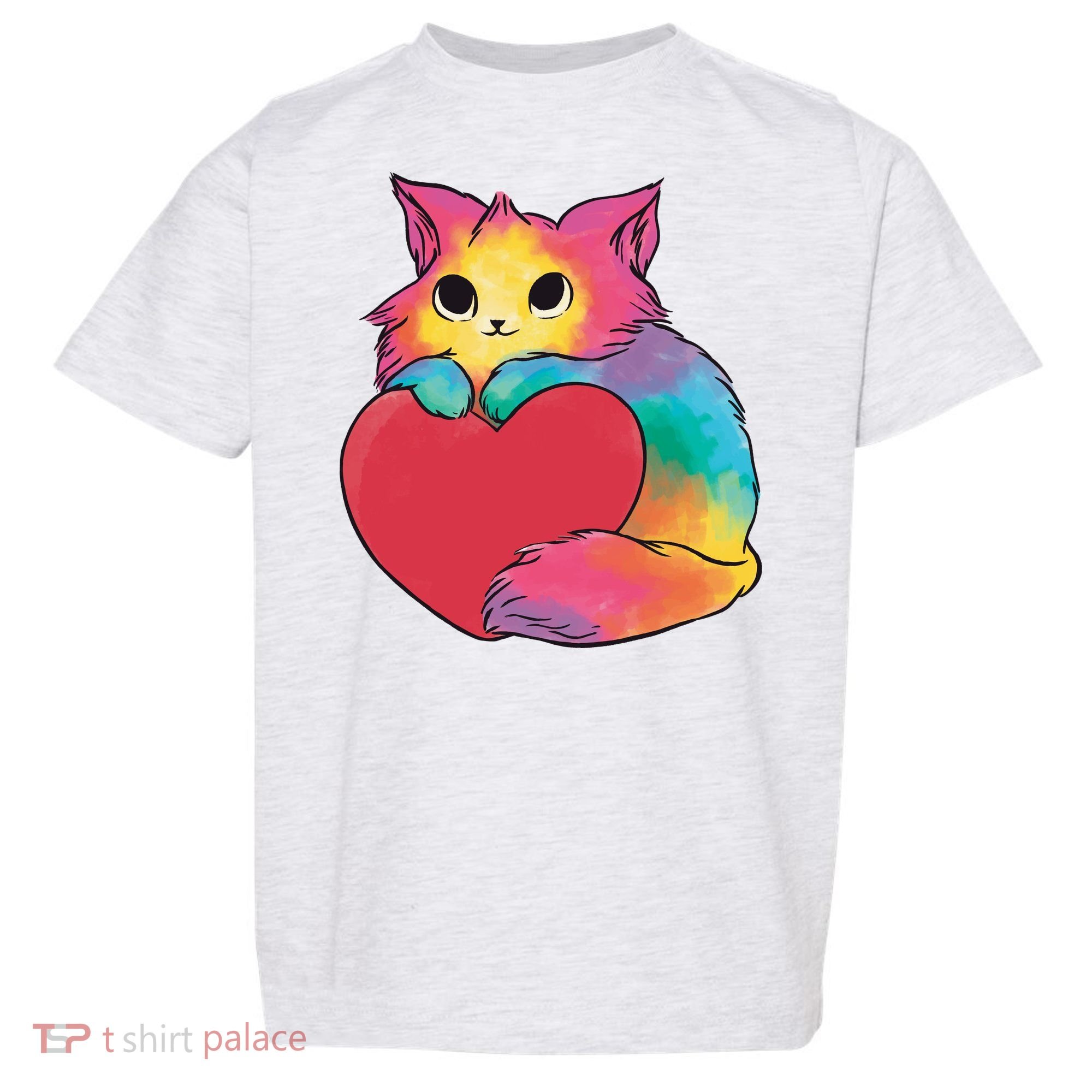 Rainbow Valentine Kitten Toddler T-Shirt