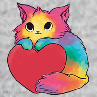 Rainbow Valentine Kitten Kids Hoodie thumb 2