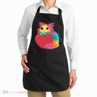 Rainbow Valentine Kitten Apron thumb 2