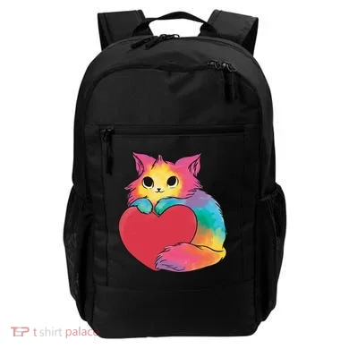 Rainbow Valentine Kitten Backpack
